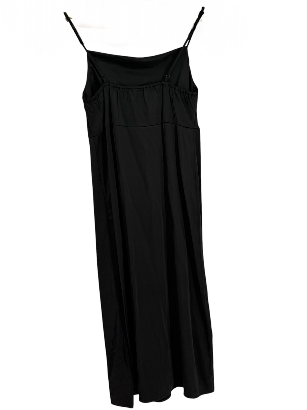 Old Navy Black Satin NWT Midi Slip Dress Women Size S Sleevless LBD Minimalist